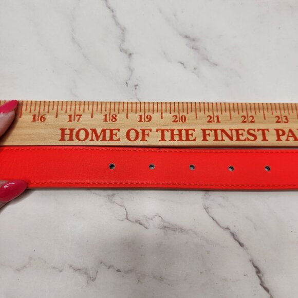 Ted Baker Bright Pink Waist Belt Geniune Leather Gold Colored Hardwear XS - Picture 9 of 10